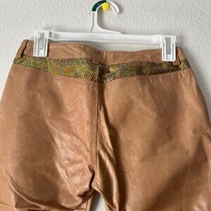 one of a kind Vintage Paige Novick camel REAL leather pants